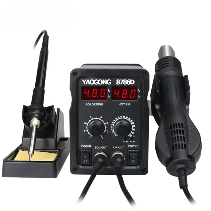 Smd Rework Station Hot Air Soldering 2 In 1 - YAOGONG 8786D 2 in 1 Digital