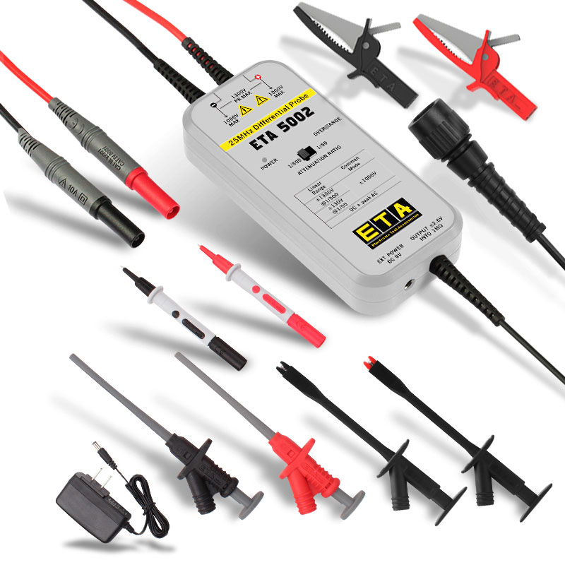 High Voltage Differential Probe 100Mhz 1300V - Miyee ETA5002/ETA5010/ETA5026 High Voltage Differential Probe