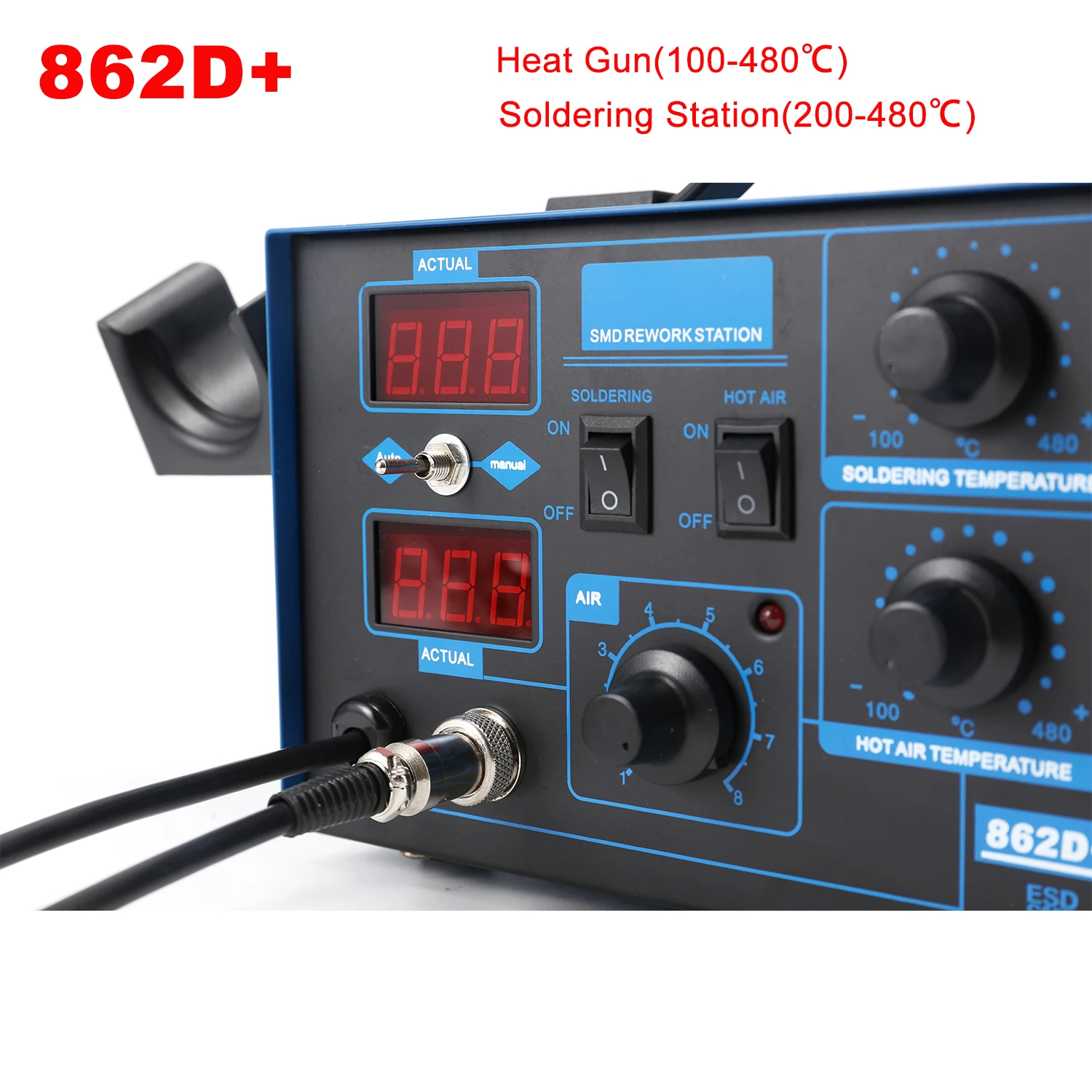 862D+ Soldering Station 2 In 1 - Smd Rework Station Hot Air Soldering 2 In 1 review and price