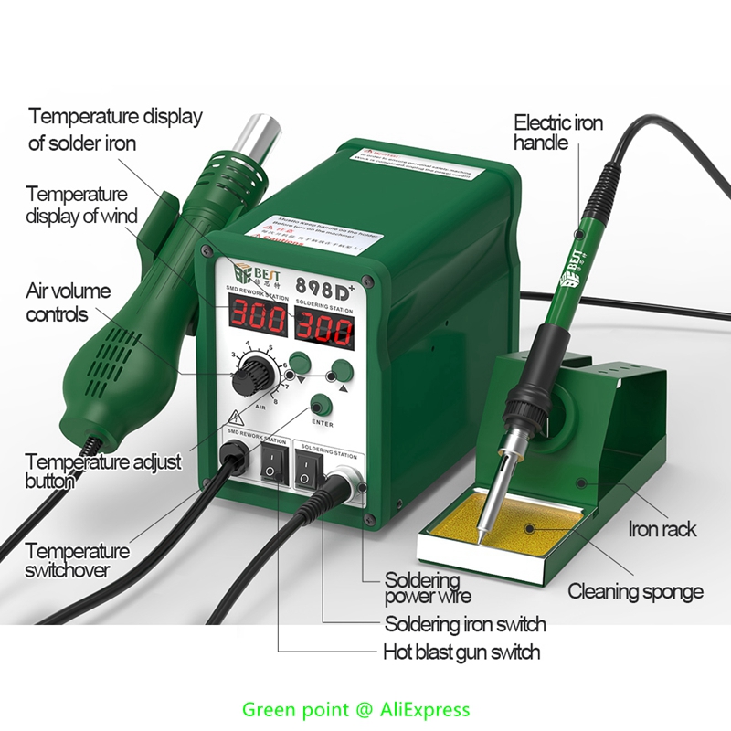 BST-898D+ LED Display 2 in 1 I - Smd Rework Station Hot Air Soldering 2 In 1 review and price