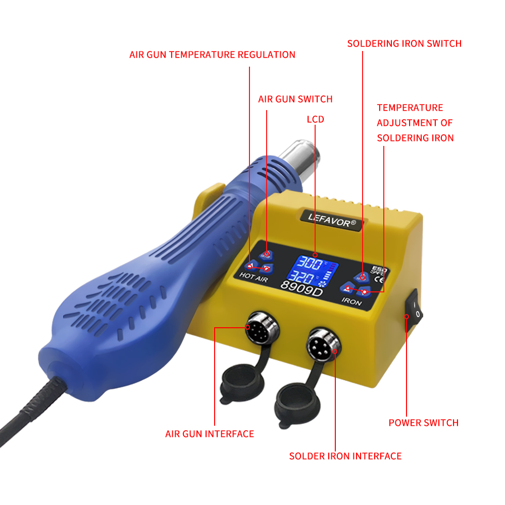 2 In 1 Digital Soldering Stati - Smd Rework Station Hot Air Soldering 2 In 1 review and price