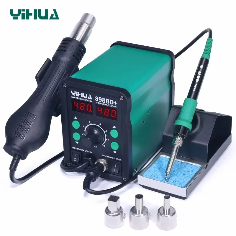 YIHUA 898BD+ 220V 2 in 1 Digit - Smd Rework Station Hot Air Soldering 2 In 1 review and price