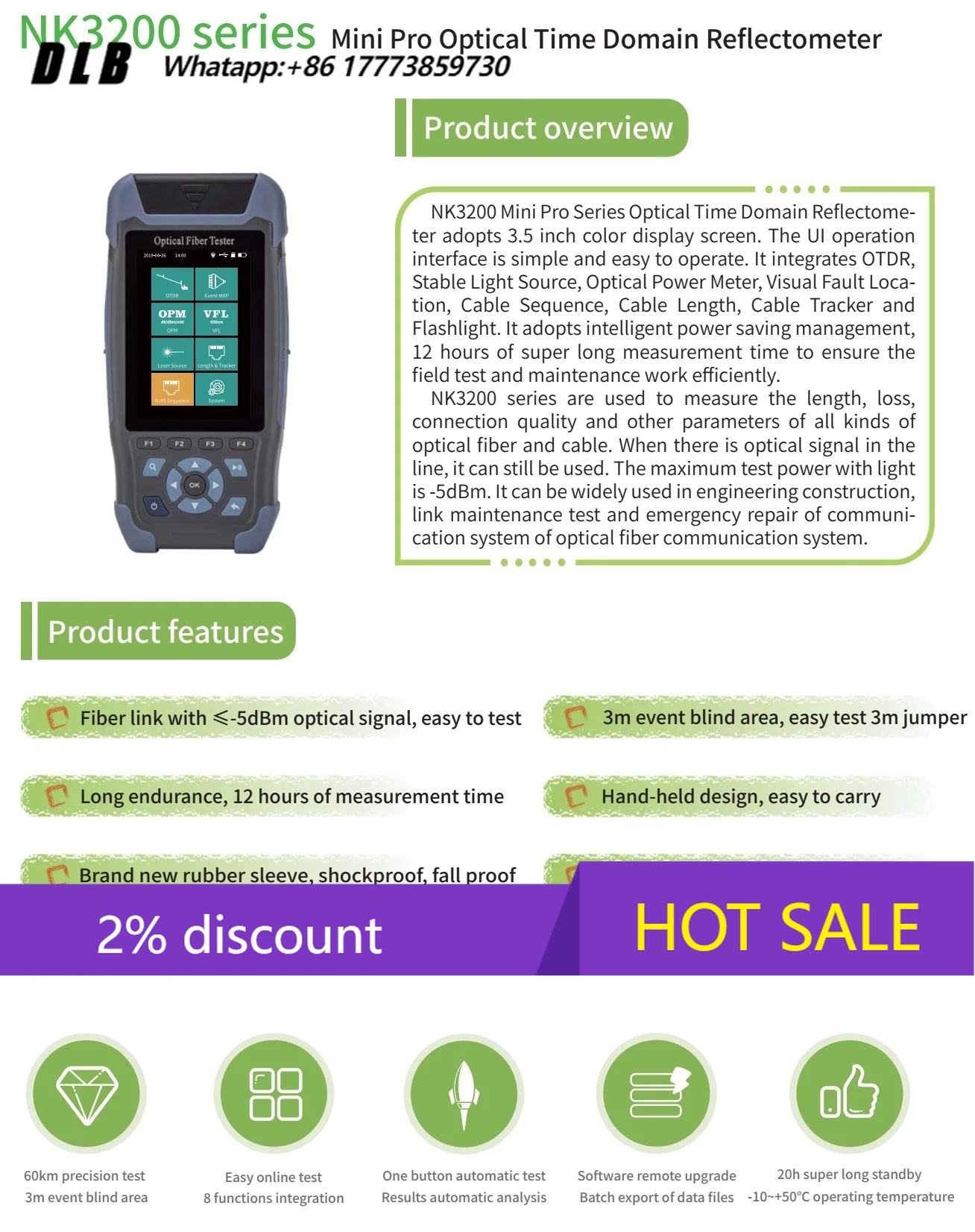NK3200D OTDR Optical Time Doma - Optical Time Domain Reflectometer Otdr 1310 1550Nm review and price