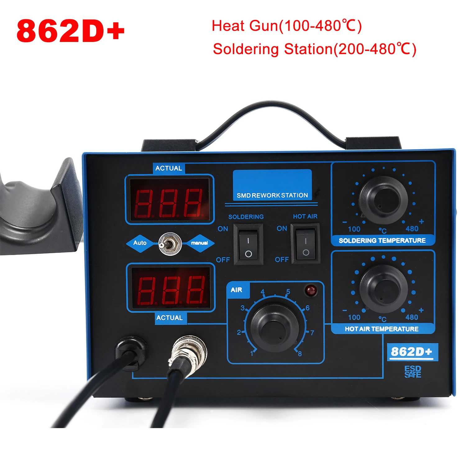 862D+ Soldering Station 2 In 1 - Smd Rework Station Hot Air Soldering 2 In 1 review and price